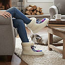 104 Чуні із овчини на гумовій підошві з вишивкою, фото 3