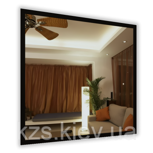 Дзеркало в алюмінієвій рамі 600 х 600 мм., фото 1