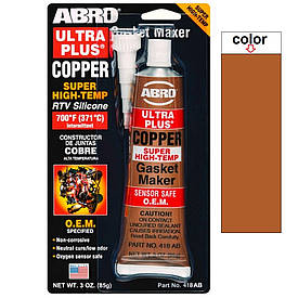 Термостійкий силіконовий герметик формувач прокладок мідний Abro 418 85г