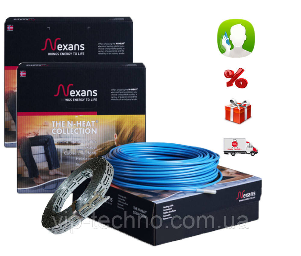 Двожильний Nexans 194 м. (19,4-24 кв. м.) 3300 Вт Електрична тепла підлога Гріючий кабель