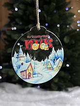 Акрилова новорічна ялинкова іграшка з логотипом