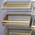 Стелаж хлібний Рістел 1900*950 мм ТИП 4, приставний торговий стелаж для свіжої випічки, кошики з дерева, стелаж Рістел, фото 5