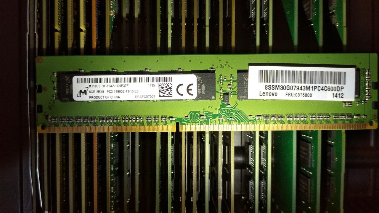 8GB DDR3 1866MHz Micron PC3 14900E 2Rx8 RAM ECC Оперативна пам'ять MT18JSF1G72AZ-1G9E3ZF, фото 1
