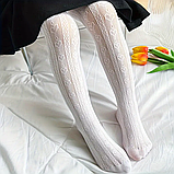 Колготи для дівчинки ажурні білі 122-140, фото 3