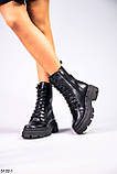 Жіночі черевики чорні шкіра демі підкладка байка, фото 3