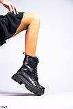 Жіночі черевики чорні шкіра демі підкладка байка, фото 2