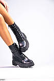 Жіночі черевики чорні шкіра демі підкладка байка, фото 5