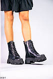 Жіночі черевики чорні шкіра демі підкладка байка, фото 8