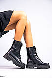 Жіночі черевики чорні шкіра демі підкладка байка, фото 9