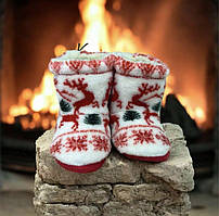 Хатні чобітки з оленями з овчини жіночі 36