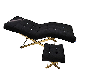 Набір меблів для лашмейкерів та бровістів 2в1 зі стразами (у комплекті кушетка анатомічна та пуф майстра)