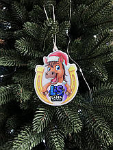 Акрилова новорічна ялинкова іграшка з логотипом та символом 2026 року