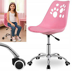 Дитяче обертове крісло, стілець для школяра JACK PRINT рожевий 3735