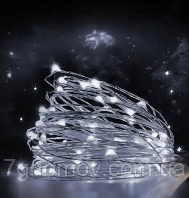 Гірлянда РОСА 3 метри 30 LED зелена нитка білий колір арт. 30L3MGW