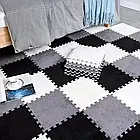 Килимок-пазл із плюшевим покриттям в дитячу плюшевий 30×30 для дому М’який ігровий килимок для дітей та дорослих, фото 6