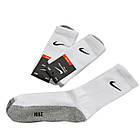 Чоловічі спортивні високі демісезонні шкарпетки, однотонні стрейчеві, бавовна. Розмір 41-44 12 пар в уп. білі з сірою стопою, фото 3