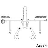 Страпон для чоловіків, пристібний фалоімітатор Action Strap-On Hollow Dildo преміальний силікон 27,5 см, фото 9