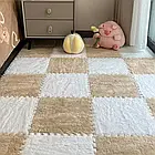 Килимок-пазл із плюшевим покриттям в дитячу плюшевий 30×30 для дому М’який ігровий килимок для дітей та дорослих, фото 5