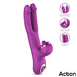 Потрійний вібратор, подвійний вібро Nico Vibe 22,6 см водонепроникний силікон, фото 7