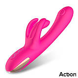 Вібратор для жінок, подвійний вібратор Antony Double Happing з трьома моторами та USB зарядкою, фото 5