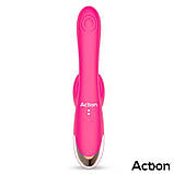 Вібратор для жінок, подвійний вібратор Antony Double Happing з трьома моторами та USB зарядкою, фото 7