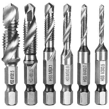 Набір свердел-мітчиків HSS M3–M10 6 од. Falon-Tech FT0106M
