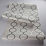 Шпалери вінілові на флізеліні 0.53 × 10.05 м Marburg 57840, бежеві з сіро-сріблястою абстракцією для спальні, вітальні, коридору, фото 3