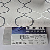 Шпалери вінілові на флізеліні 0.53 × 10.05 м Marburg 57840, бежеві з сіро-сріблястою абстракцією для спальні, вітальні, коридору, фото 6