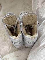 New Balance 574 high White Winter Fur жіночі зимові кросівки білі Нью Баланс 574 високі шкіра хутро, фото 5