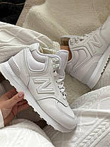 New Balance 574 high White Winter Fur жіночі зимові кросівки білі Нью Баланс 574 високі шкіра хутро, фото 4