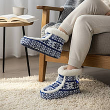 604 Чуні із овчини на гумовій підошві з вишивкою 36-37