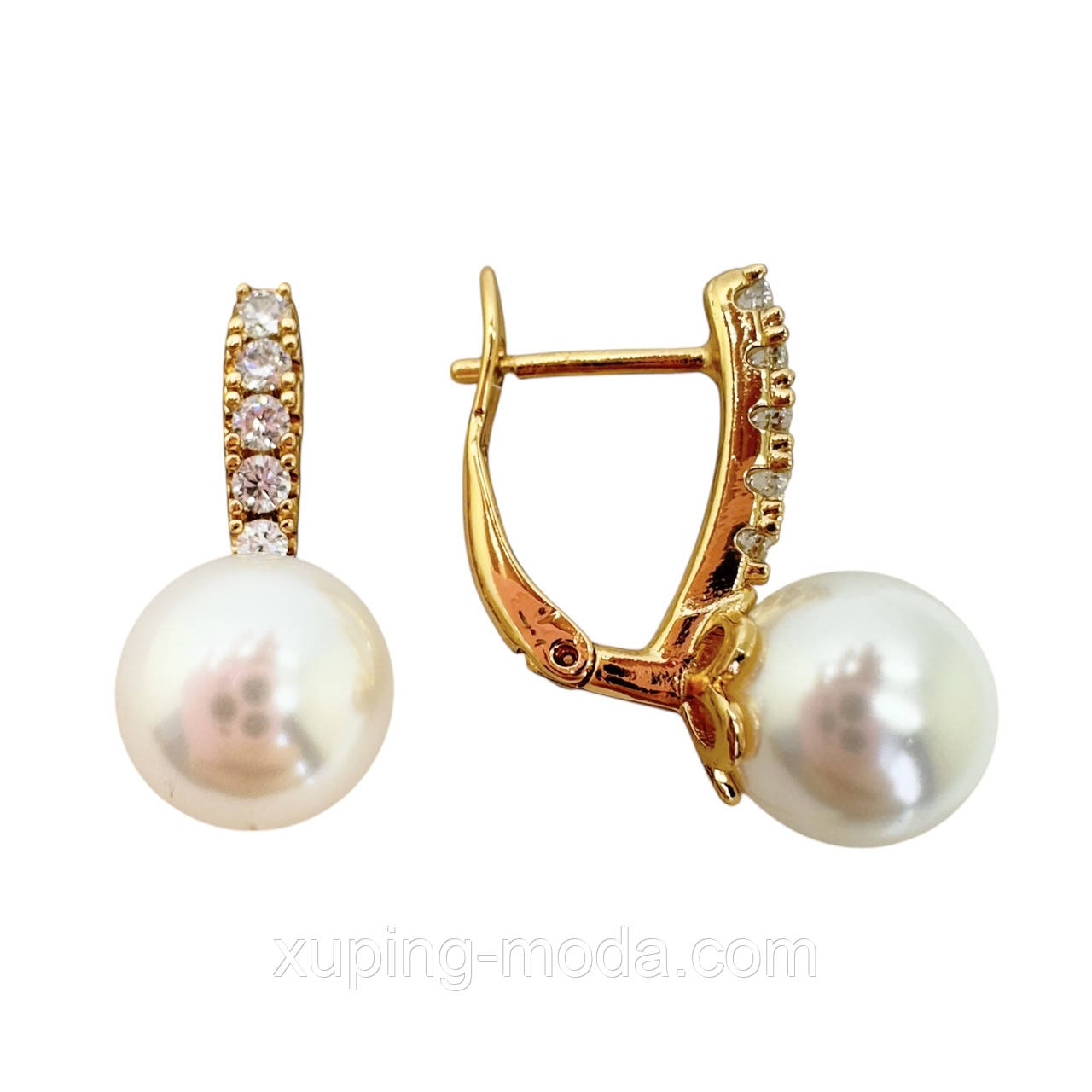 Сережки ксюпінг. 20х10 мм. 18 к, фото 1