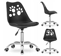 Дитяче обертове крісло, стілець для школяра JACK PRINT Чорне 3743