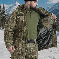 Тактическая куртка бушлат зимняя теплая мультикам с Omni-Heat куртка армейская полевая качественная Rip-Stop
