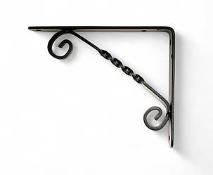 Посилена консоль для дерев'яних полиць AMG-8138 чорний колір 200х150 мм