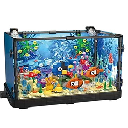 Конструктор 3D акваріум з рибками 725 деталей підсвічування 7023