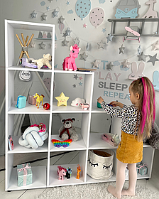 Дитячий стелаж пірамідка 139.6×140.7×29.2 см з ДСП / полиця для іграшок і книг у дитячу кімнату