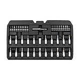 Набір торцевих головок і викруткових насадок 1/4" з інструментами 68 шт. Yato YT-14502, фото 2