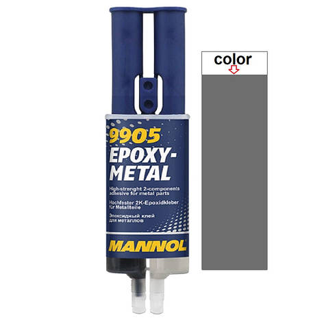 Епоксидний клей для металу темно-сірий Mannol 9905 2×12мл, фото 2