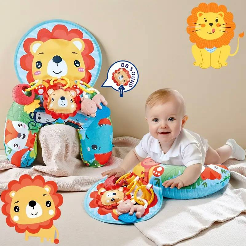 Розвиваюча дитяча подушка Килимок для немовляти 918-9058 Левеня, фото 1