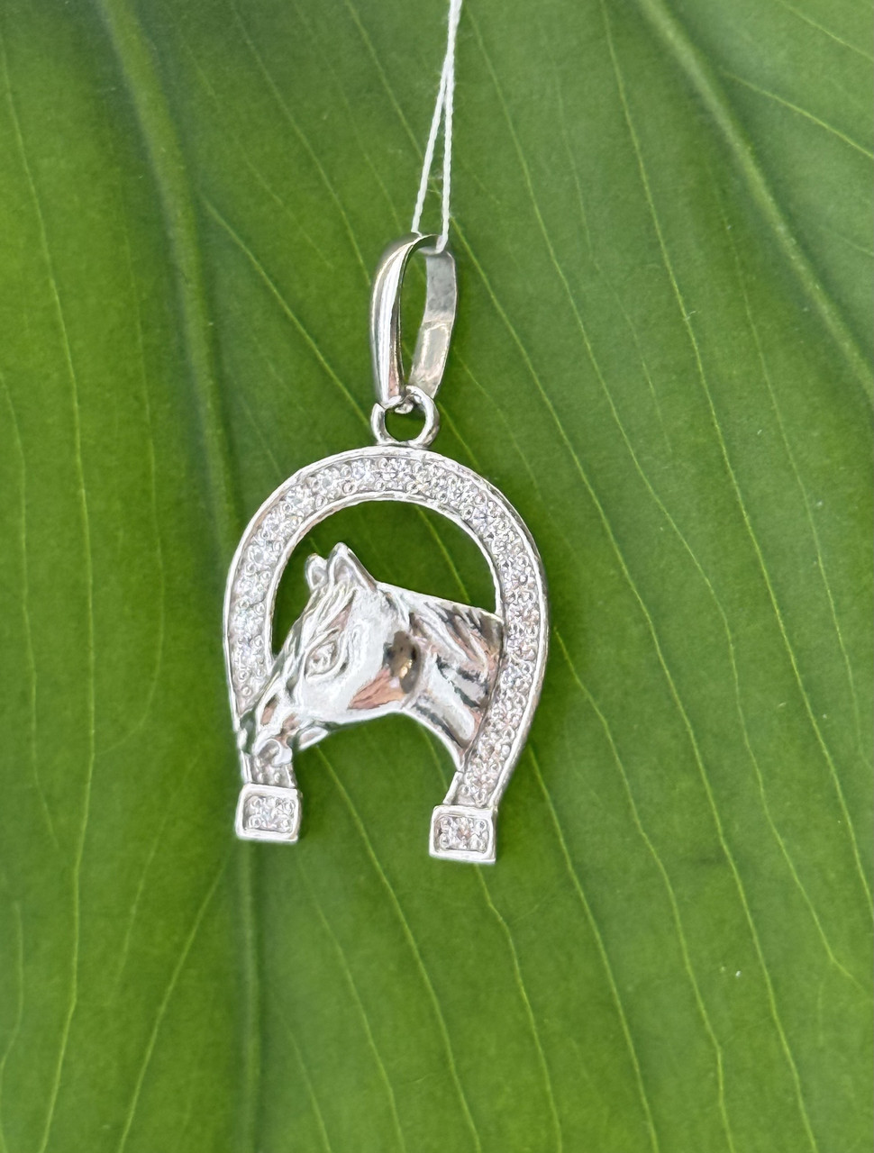 Срібна підвіска Підкова з Конем срібло 925 проби 2.40г, фото 1