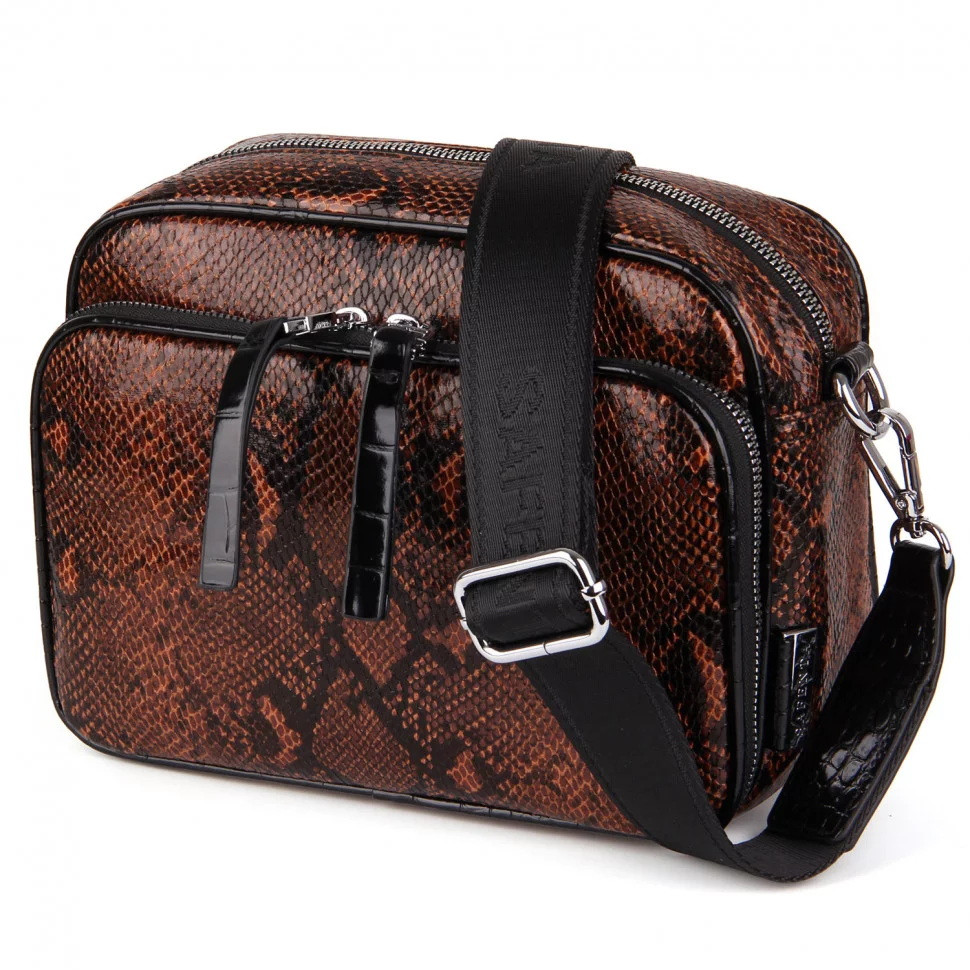 Кросс-боді екошкіра коричневий Арт.S6113 brown Safenta (Китай)