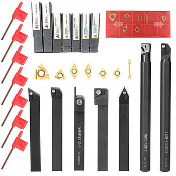 Ножі токарні 21 шт зі змінними пластинами 12мм S12020