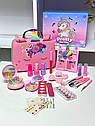 Набір косметики для дівчаток 2620D з сумкою, косметика та безліч аксесуарів у чемоданчику, Єдиноріжка, фото 2