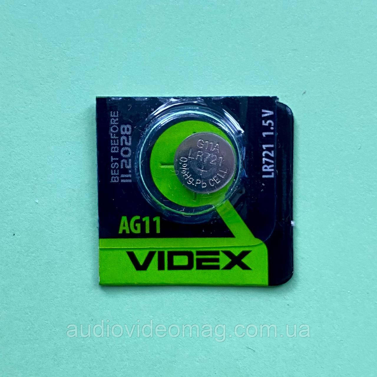 Батарейка 1.5V AG11 VIDEX (362, LR721, SR58) Alkaline, фото 1