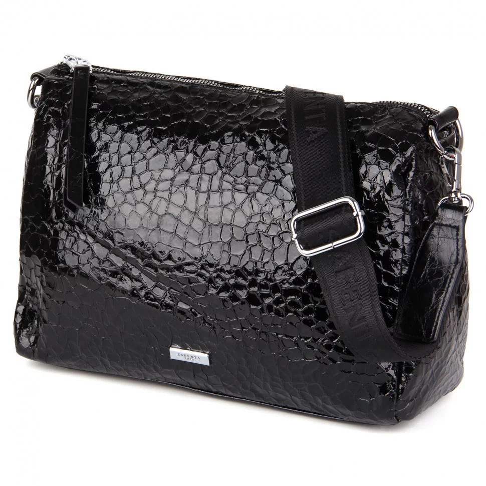 Модна жіноча сумка екошкіра чорний Арт.S58083-2 black Safenta ( Китай), фото 1