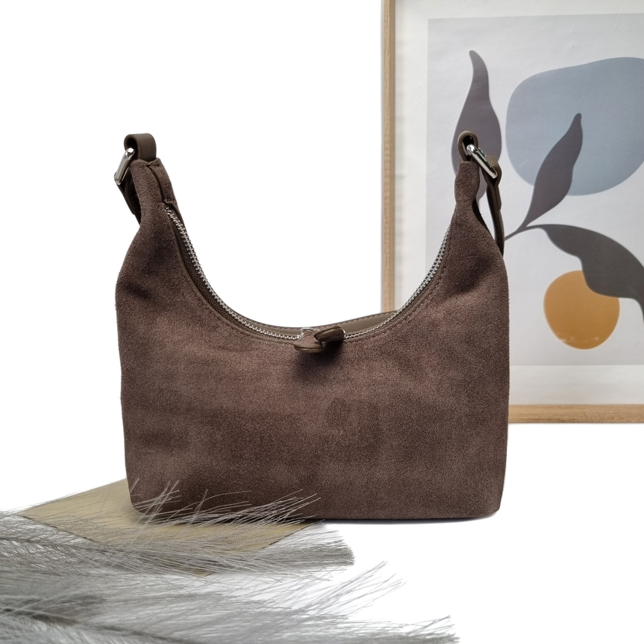 Замшева сумка моко Арт.99076-1 coffee VIVAVERBA Україна — (54), фото 1