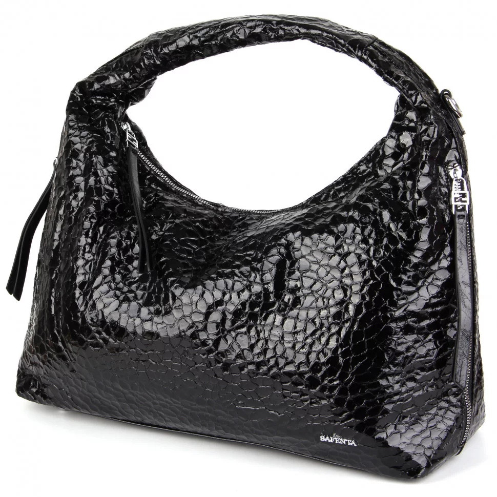 Жіноча сумка-мішок екошкіра чорний Арт.S51157 black Safenta (54)