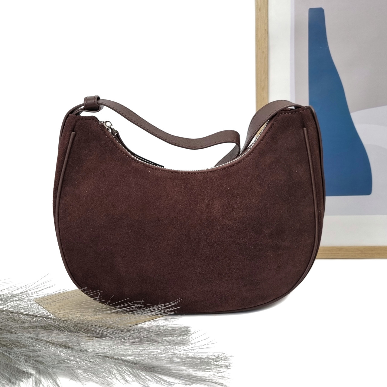 Сумка жіноча середня натуральна замша коричневий Арт.F8533 brown VIVAVERBA Україна — (59), фото 1