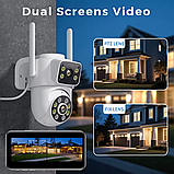 Вулична охоронна поворотна WIFI камера спостереження Besder K3Q 8MP з 2 об'єктивами. iCSee, фото 5